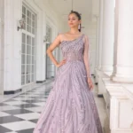 Lavender Pink one shoulder Gown